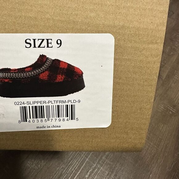 Simply Southern Platform Mule Clog Slipper Buffalo Plaid Size 9 Women’s Red - Picture 8 of 10